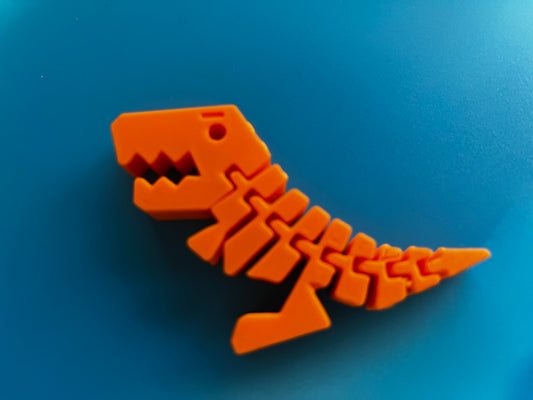 Beweglicher Flexi Rexi Dino aus umweltfreundlichen 3D-Druck Dinosaurier | Geschenk für Kinder | Schlüsselanhänger | Deko | Anti Stress
