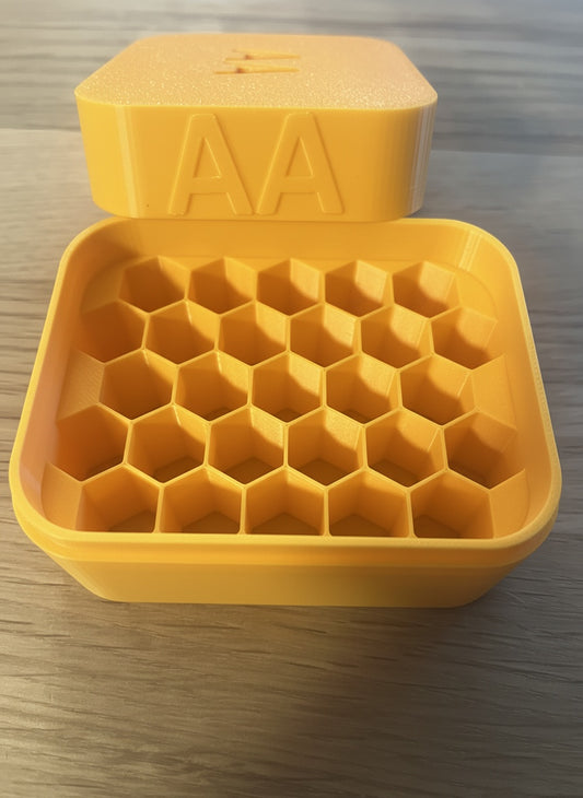 AA Batteriebox für Aufbewahrung aus umweltfreundlichem 3D Druck, Organizer, Batteriehalter, Ordnung, Transportbox, Batterie-Case
