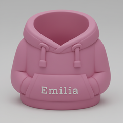 Personalisierter Hoodie Stiftehalter mit Name – 3D gedruckter Schreibtisch Organizer