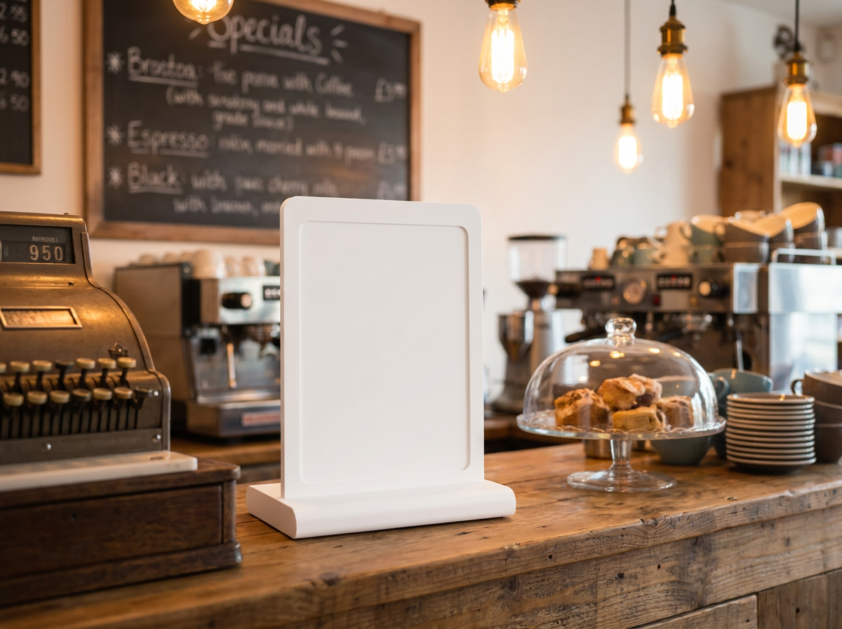Aufsteller aus 3D-Druck – individuell UV-bedruckbare Aufsteller für Empfang, Café, Praxis & Büro