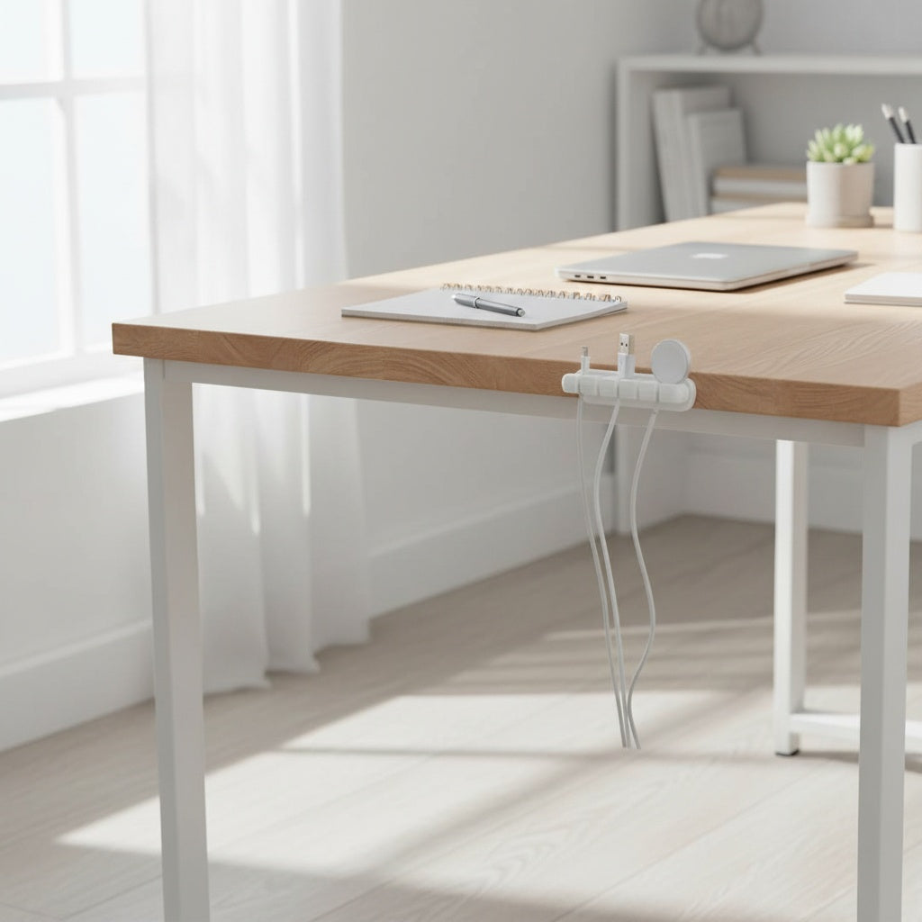 Kabelorganisierer aus umweltfreundlichem 3D‑Druck – Kabelhalter 5‑fach – Schreibtisch Kabelmanagement – mit Gratis Stripes – FyDa Printwerk