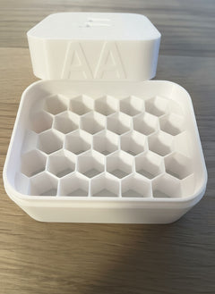 3D Printed Battery Box - AA Battery Storage, Organizer & Holder