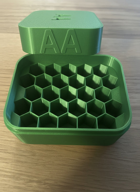AA Batteriebox für Aufbewahrung aus umweltfreundlichem 3D Druck, Organizer, Batteriehalter, Ordnung, Transportbox, Batterie-Case