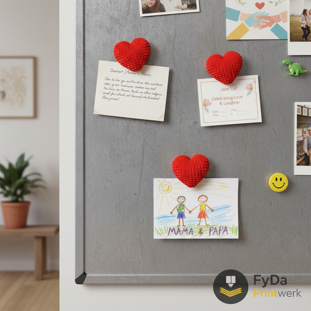 Herz Kühlschrankmagnet 3er Set aus umweltfreundlichem 3D-Druckt, rot, Deko, Geschenk, Muttertag, Valentinstag, Büro, Küche, FyDa Printwerk