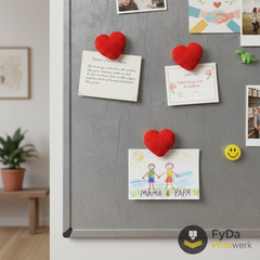 Aimants de réfrigérateur cœurs, lot de 3 – Aimants imprimés en 3D pour réfrigérateur et tableau blanc