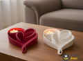 Heart Tealight Holder made from 3D Print (PLA) – Modern Table Decoration, Gift for Valentine's Day & Anniversary – for LED Tealight, 132×134×50 mm