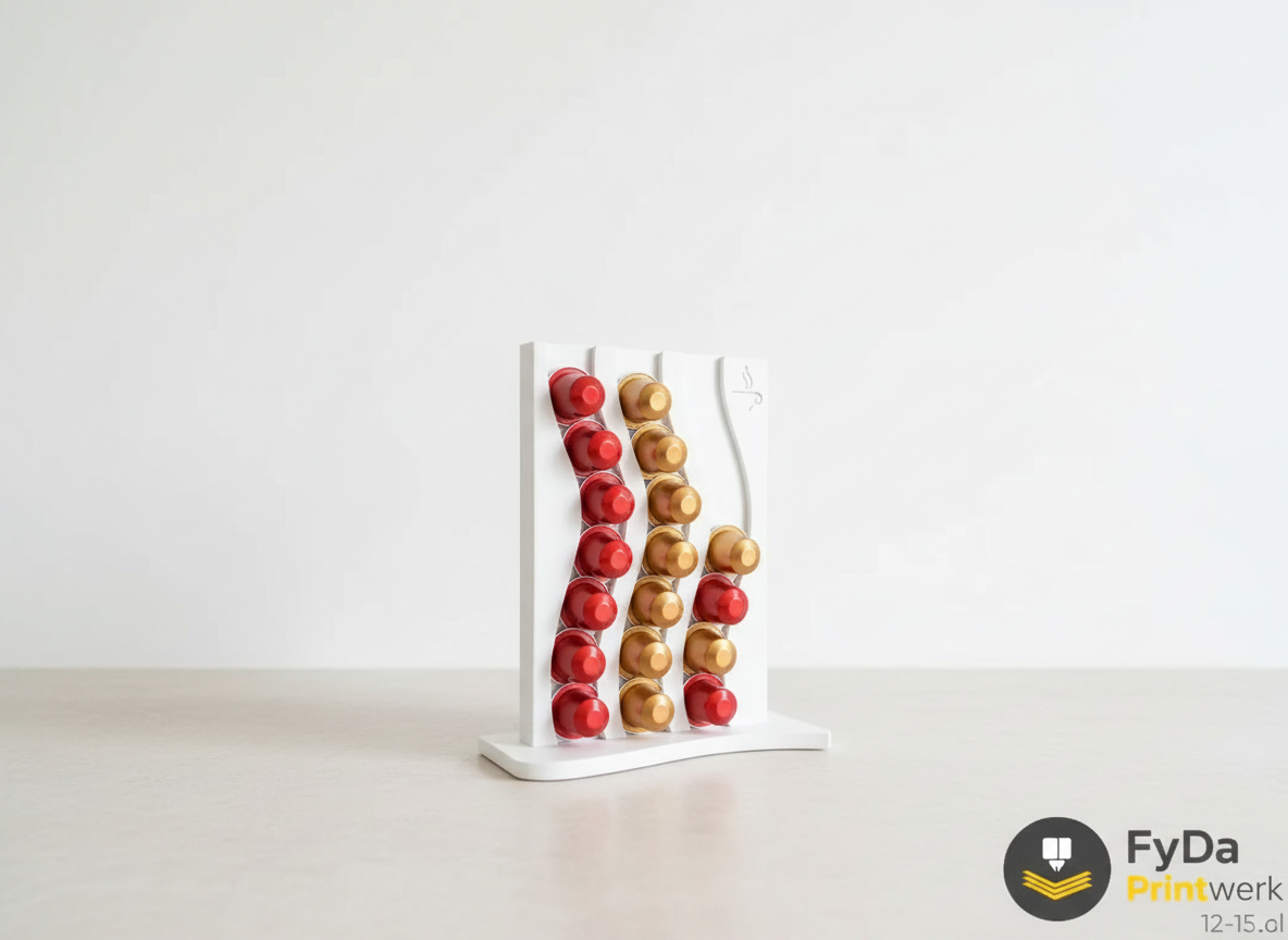 Nespresso Kapselständer für 21 Kapseln aus umweltfreundlichen 3D Druck – Kapselhalter vertikal– Küche Coffee Corner – weiß schwarz beige