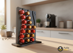 Support à capsules Nespresso pour 21 capsules en impression 3D écologique – Support à capsules vertical – Coin café cuisine – blanc noir beige