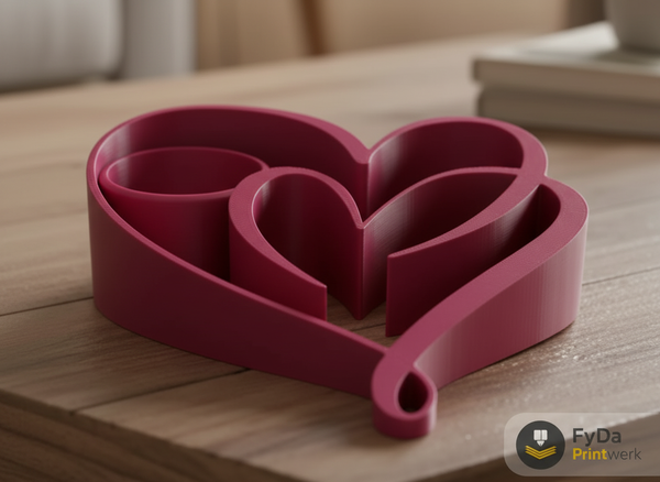 Herz Teelichthalter aus 3D Druck (PLA) – moderne Tischdeko, Geschenk zu Valentinstag & Jahrestag – fuer LED-Teelicht, 132×134×50 mm