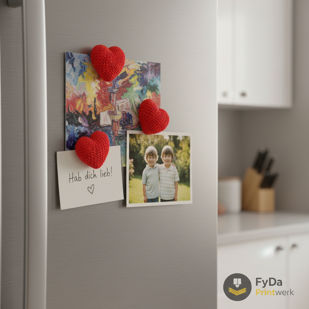 Herz Kühlschrankmagnet 3er Set aus umweltfreundlichem 3D-Druckt, rot, Deko, Geschenk, Muttertag, Valentinstag, Büro, Küche, FyDa Printwerk