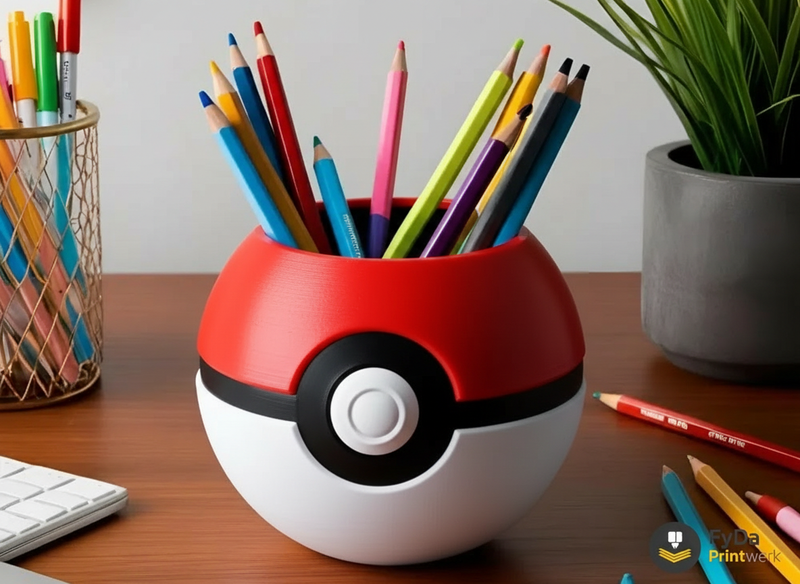 Pot à crayons Poké / Pot à crayons – Organisateur de bureau imprimé en 3D