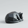 Low Poly Cat Lurking - Modern 3D Print Decor in Black - Minimalist Cat Figurine for Shelf - Gift for Cat Lovers