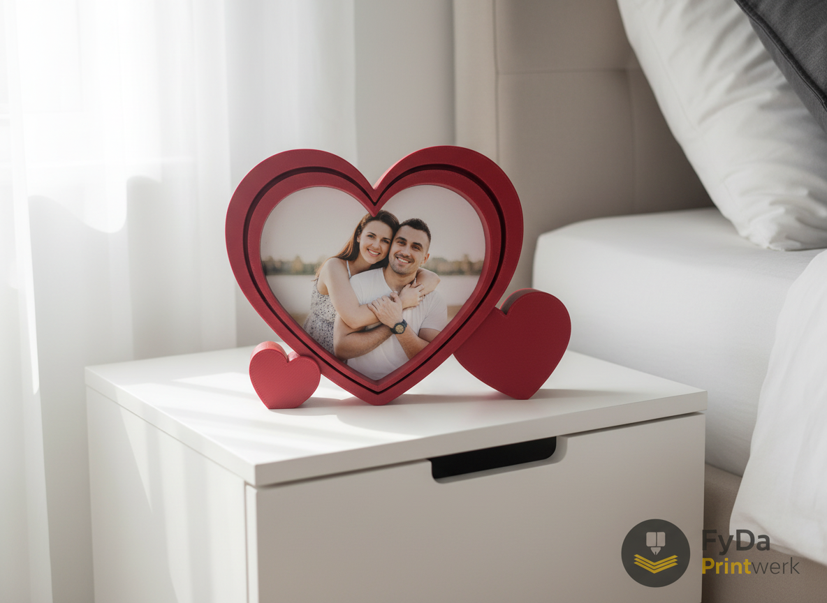 Herz Bilderrahmen (3D-Druck) – romantisches Geschenk für Valentinstag, Hochzeit & Jahrestag