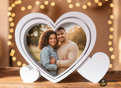 Cadre photo cœur (impression 3D) – cadeau romantique pour la Saint-Valentin, un mariage et un anniversaire