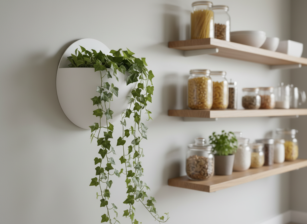 Wand Pflanztopf rund 3D Druck Übertopf Wandhalterung Blumentopf minimalistisch Pflanzenhalter schwarz weiß