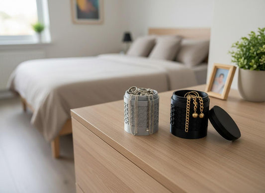 Aufbewahrungsdose Wabenmuster aus umweltfreundlichem 3D Druck, Schmuckbox, Pillendose, Organizer, Bad, Schlafzimmer, Modern, Geschenkidee