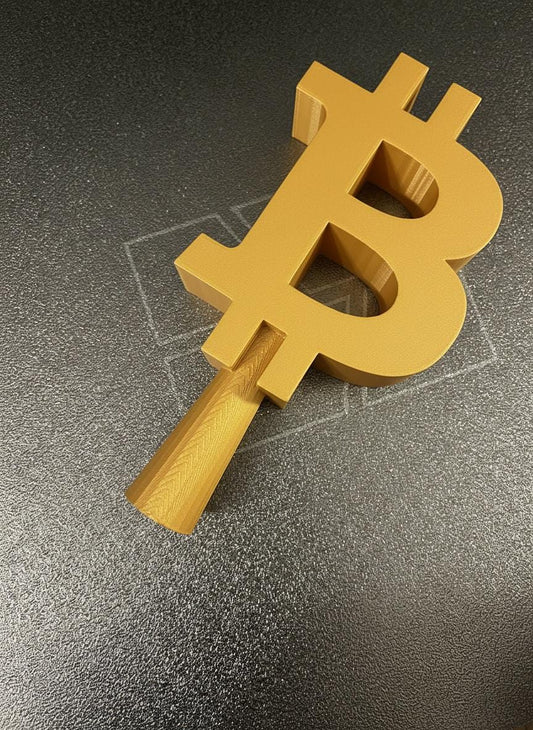 Bitcoin Weihnachtsbaumspitze aus umweltfreundlichem 3D-Druck– Moderne Baumspitze in Gold, Geschenkidee für Krypto-Fans, festliche Dekoration