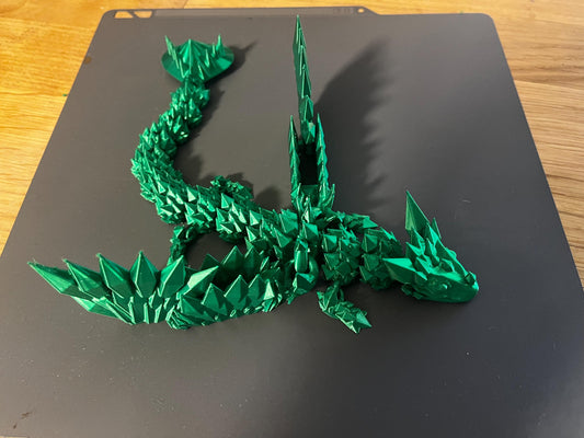 Glänzender grüner Drachen aus umweltfreundlichem 3D Druck– flexibles Deko-Highlight, Geschenkidee & Sammlerstück, Spielzeug, Drache