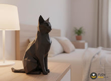 Low-Poly Katze sitzend als Regal Deko