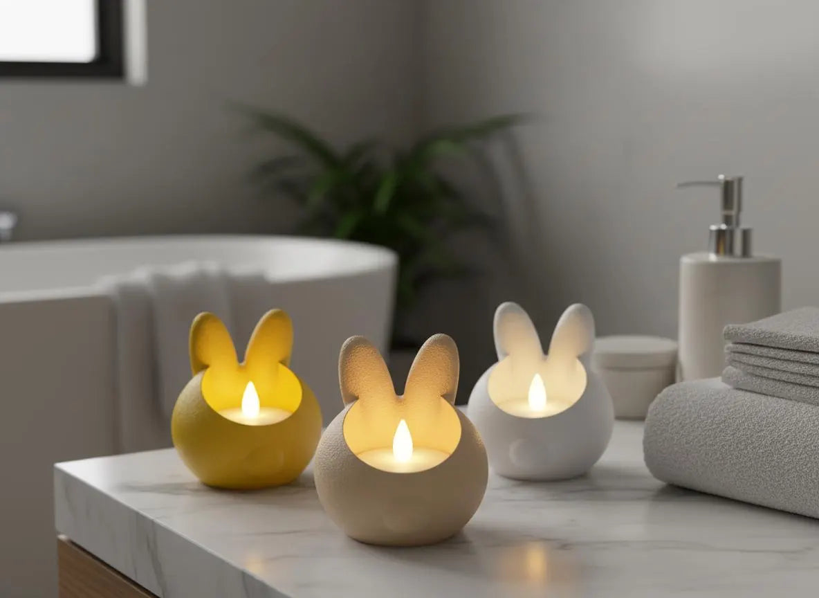 Oster Teelichthalter Hase 3er‑Set – moderne Tischdeko für Ostern (3D‑Druck)