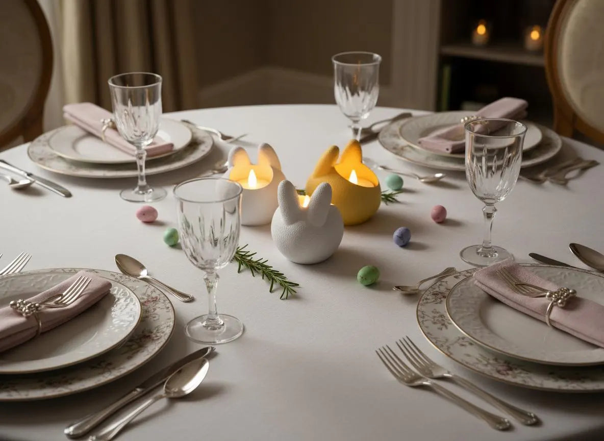 Oster Teelichthalter Hase 3er‑Set – moderne Tischdeko für Ostern (3D‑Druck)