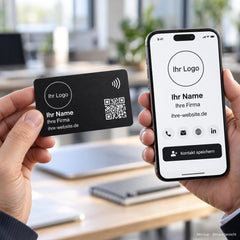 Firmen Visitenkarte mit NFC-Chip für Messe und Networking